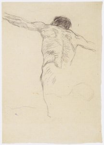 Male Back Nude with Outstretched Arms, Repetition of Head and Shoulder Part